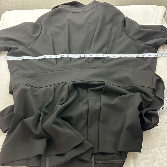 Calvin Klein Women's Size 2X Pleated And Belted Black Overcoat Dressy Shawl Coll - Picture 11 of 12